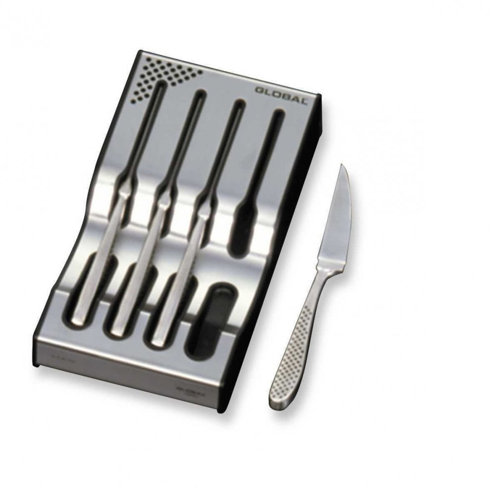 4 Piece Steak Knife Set with Rack