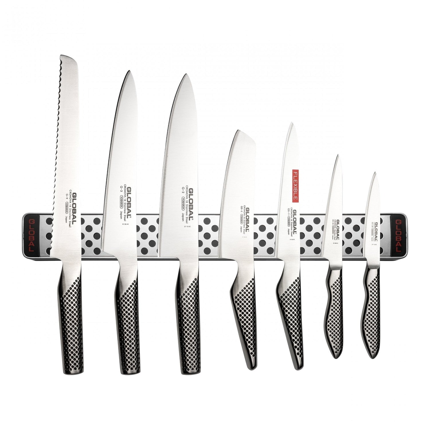 8 Piece Global Knife Set with Magnetic Rack