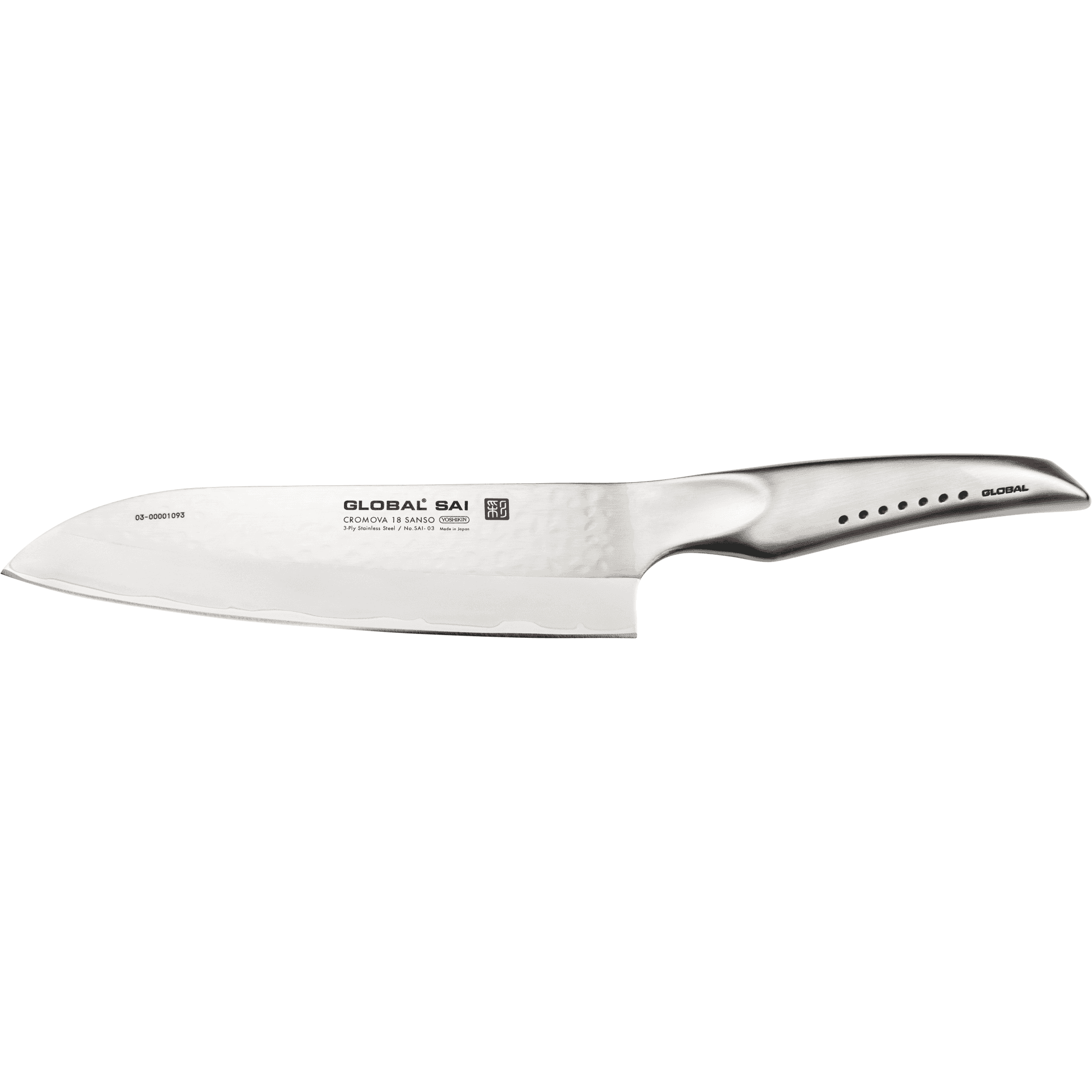 Global SAI-03 Santokumesser – 19 Cm Kochmesser Mit Hammerdesign & Ergonomischem Griff