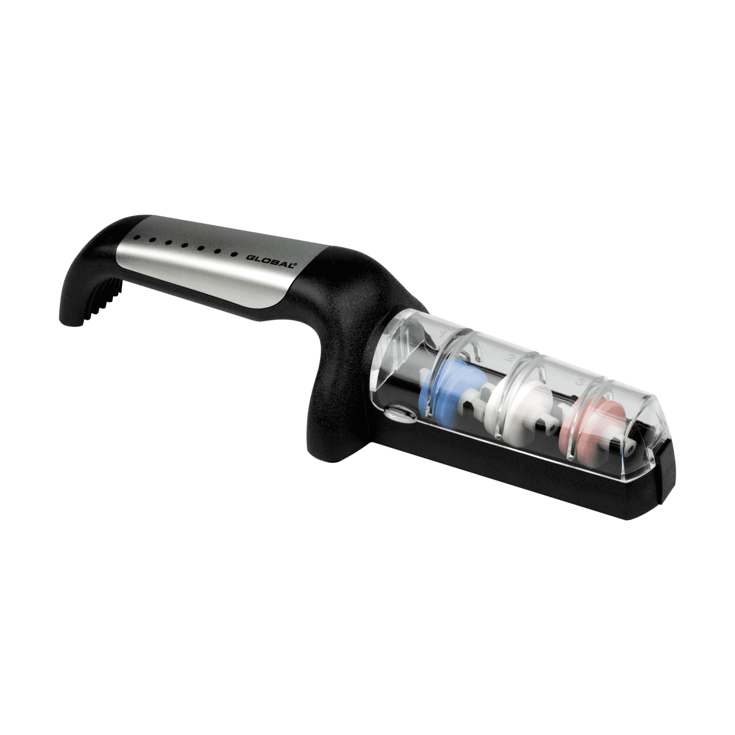 Global Silver & Black 3 Wheel Sharpener
