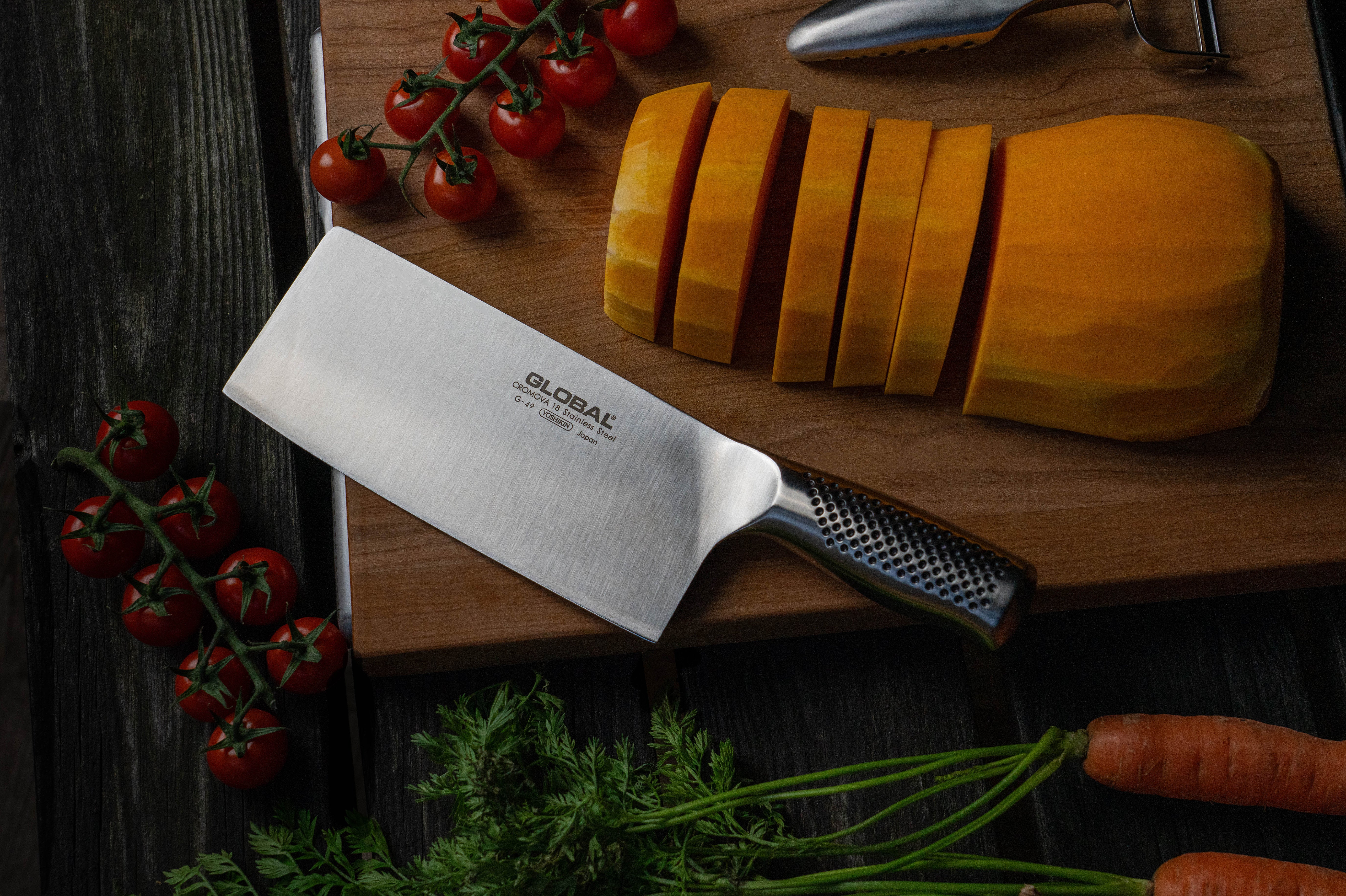 G-49 Chinese Chopping Knife 17.5cm, 2.2mm Blade from GLOBAL Knives UK