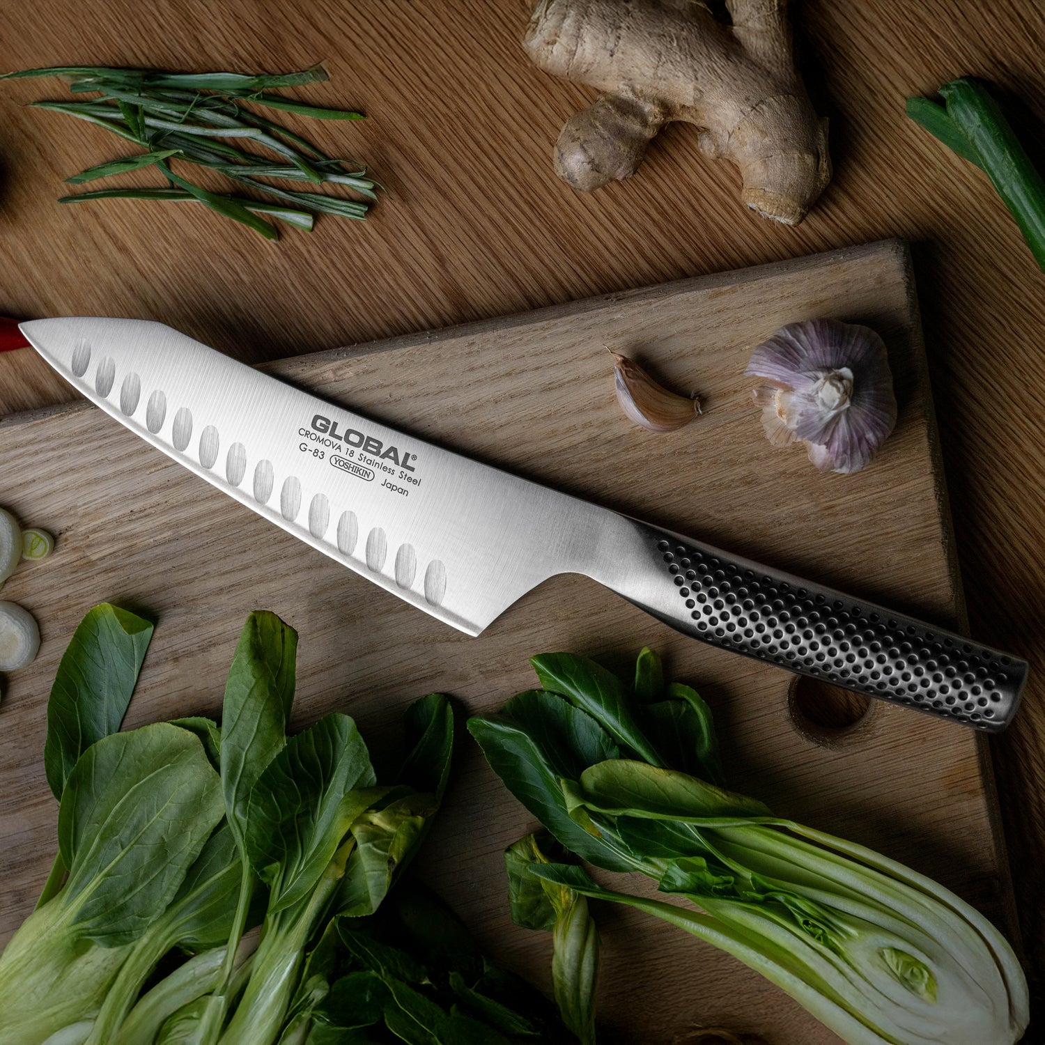 G-83 Fluted Oriental Santoku Knife 18cm
