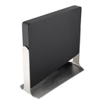 Dark wood magnetic knife block with stainless steel stand from Global Knives. Knife storage for Global Air Kaze knife set.