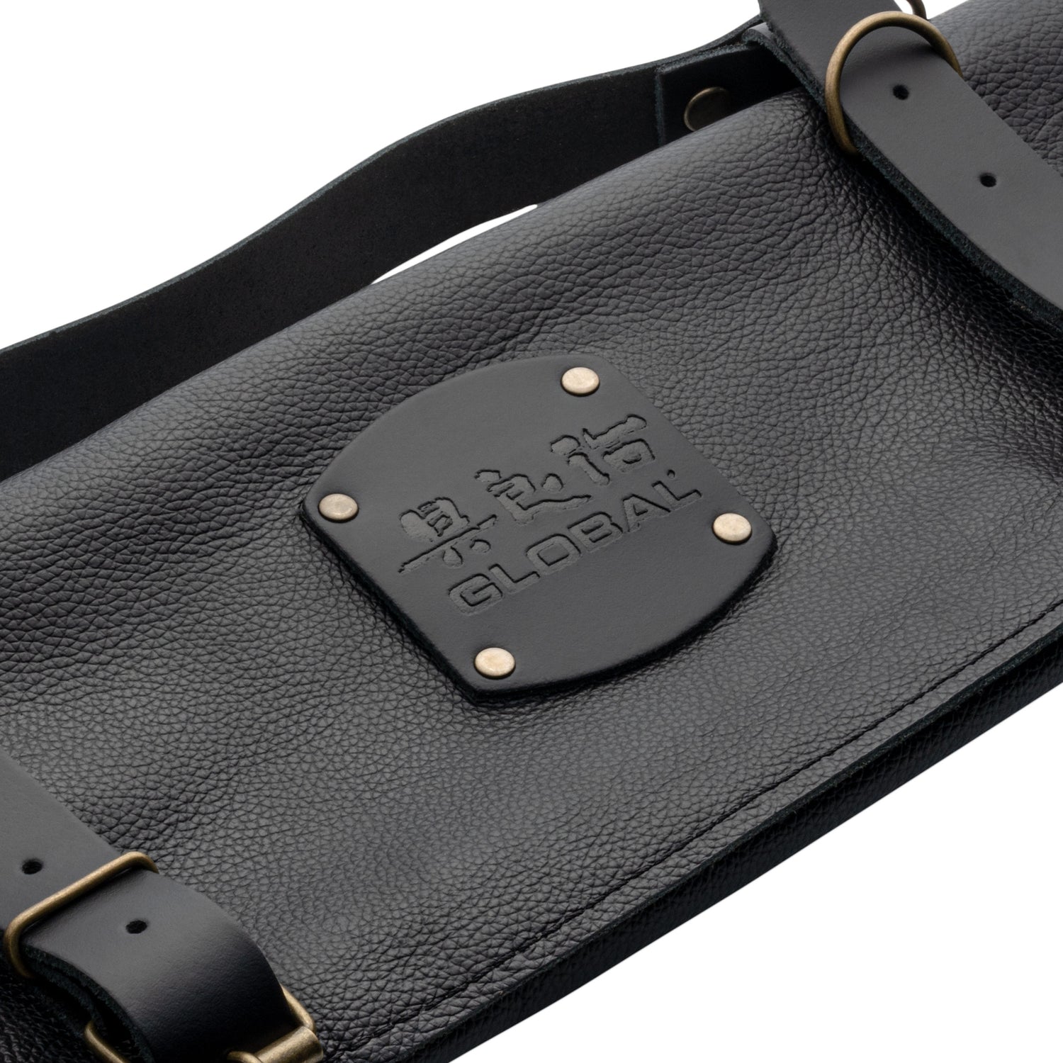 Global Deluxe Leather Knife Case Black 9 Pocket