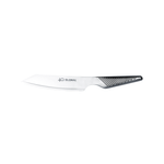 Global 40th Anniversary Kiritsuke Knife blade with 'GLOBAL40th Anniversary' branding on a white background